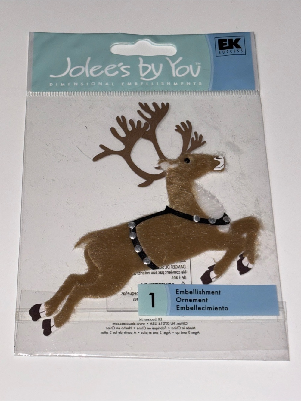 Jolee's By You Prancing Reindeer Embellishment - Brown Reindeer